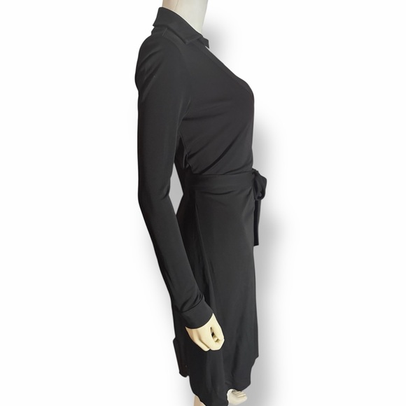 DVF Diane von Furstenberg New Jeanne Two Classic Black Belted Wrap Dress 2 - Picture 7 of 10